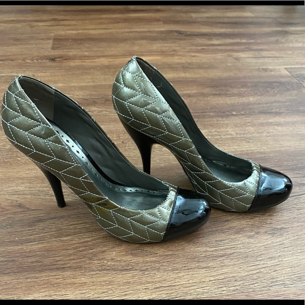 BCBGirls Silver & Black 4” Heels